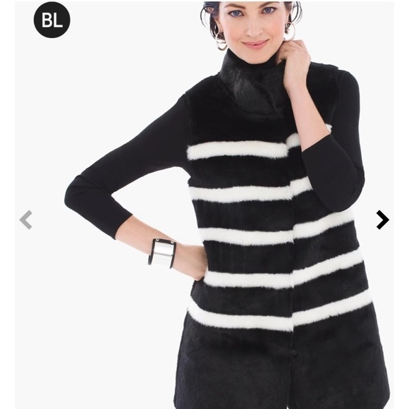 Exclusive Black Label By Chicos Collection Faux Fur Vest - Picture 3 of 8
